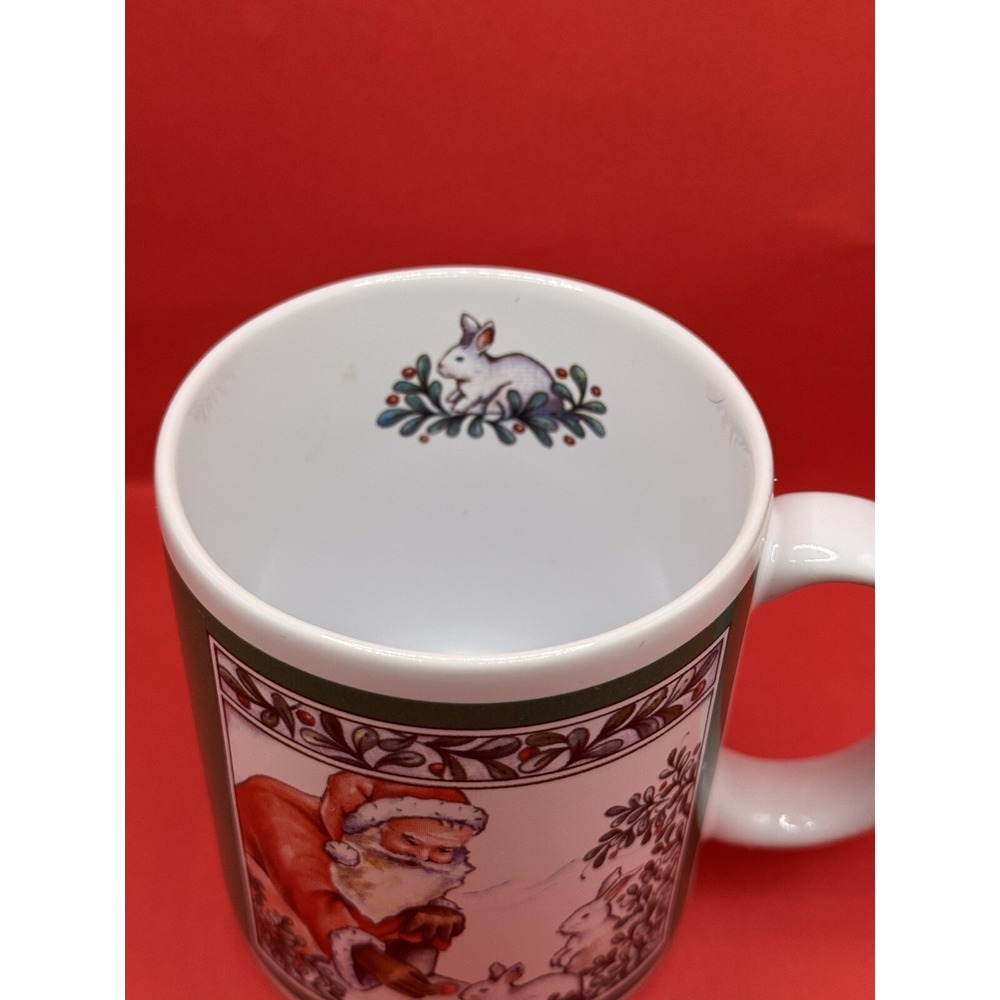 Santa's Friends Mugs Cups Vintage K.I.C. Stoneware Coffee/Tea Set Of 4 Christmas - Picture 4 of 16